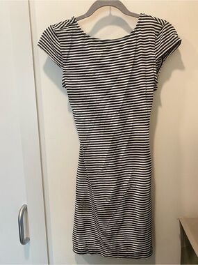 black and white striped dress macys I.n.c. International Concepts Women's Multi-Stripe Surplice-Neck Midi Dress, Macy's Exclusive